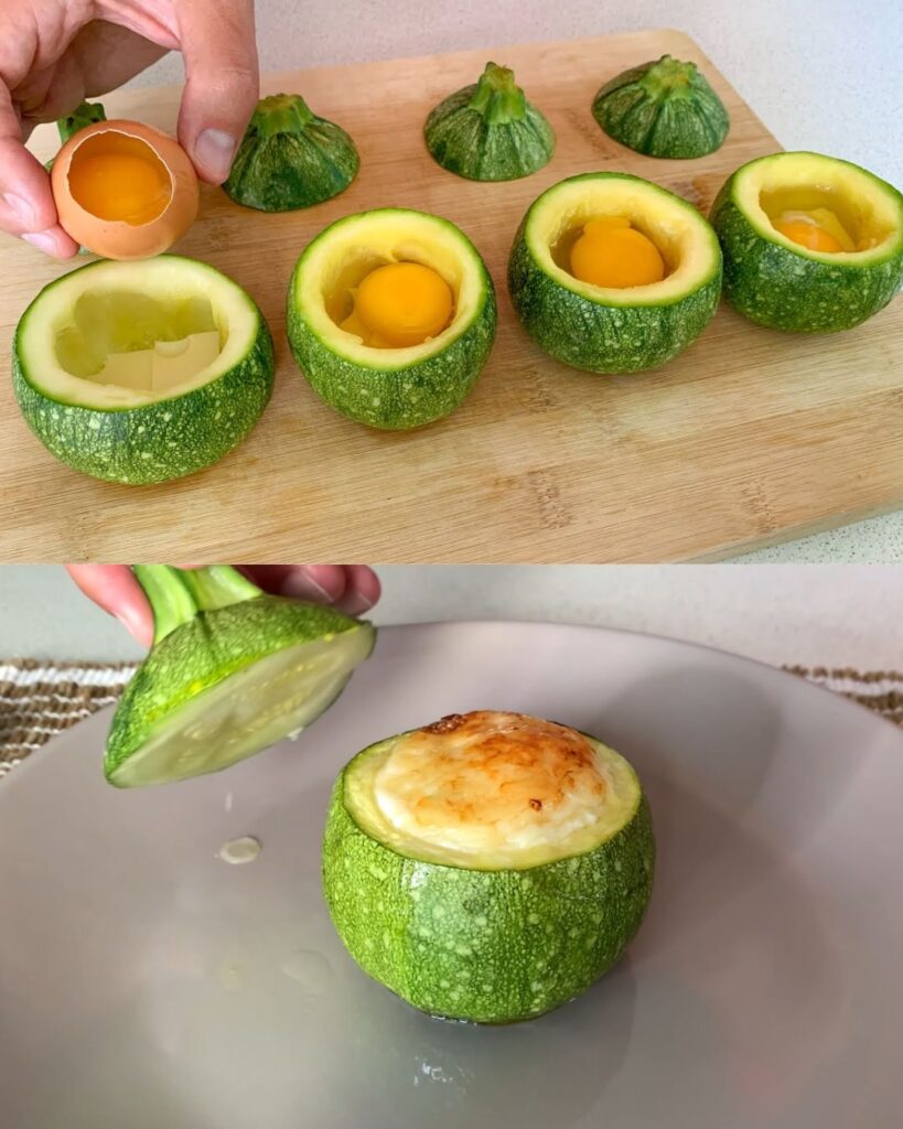 Stuffed Courgettes with Eggs and Cheese