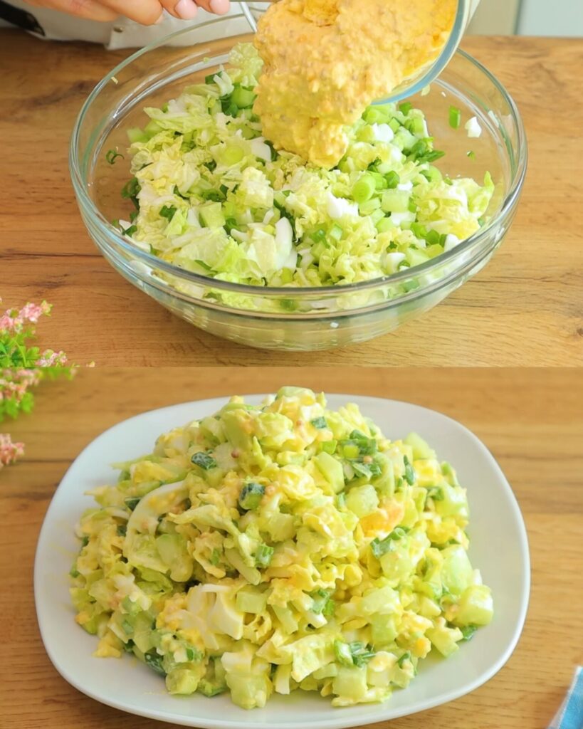 Healthy Weight-Loss Salad with Eggs and Chinese Cabbage