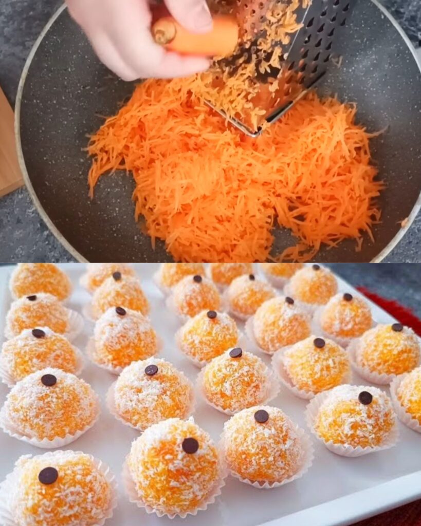 Carrot Coconut Balls with Chocolate Granules finished dish