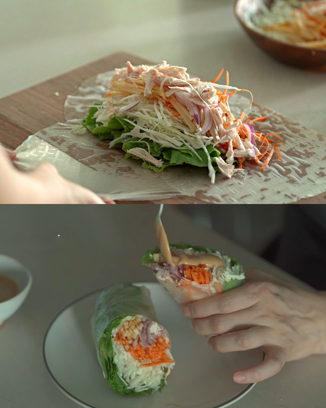 Vegetable Rolls with Peanut Sauce