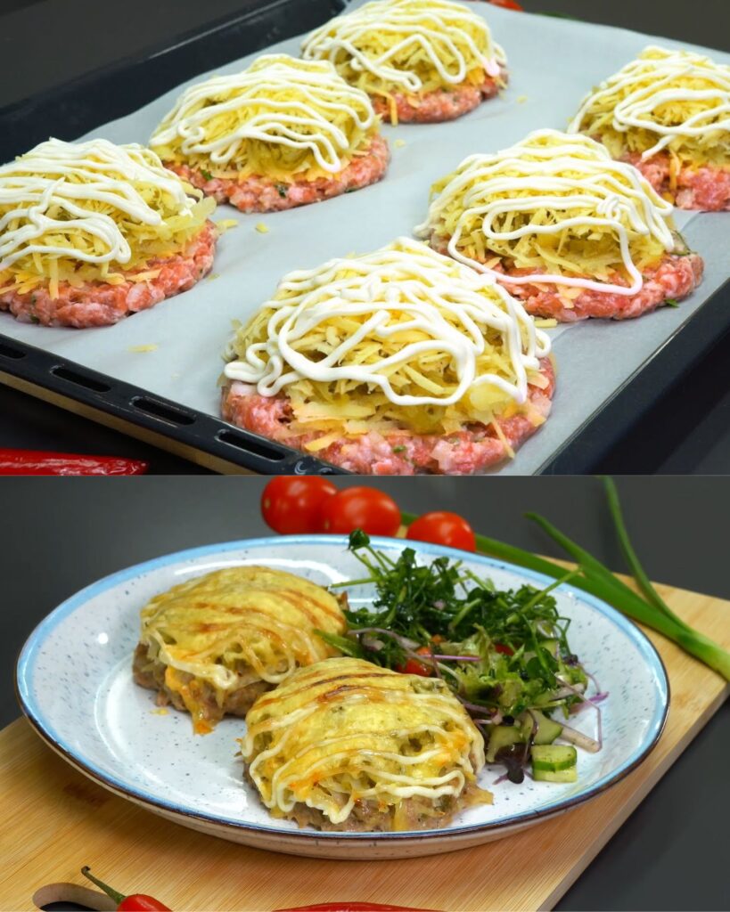 Baked Meatballs with Potato and Cucumber Gratin