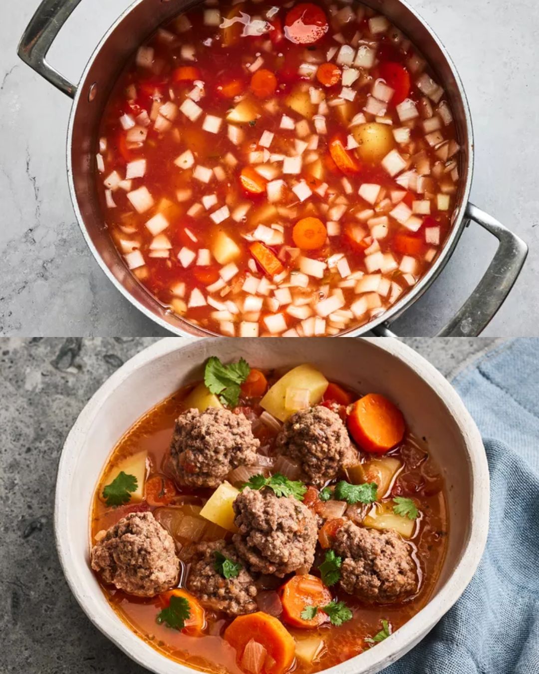 Spicy Beef and Vegetable Soup with Salsa