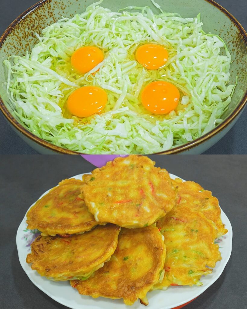 Crispy Cabbage and Egg Pancake Recipe finished dish