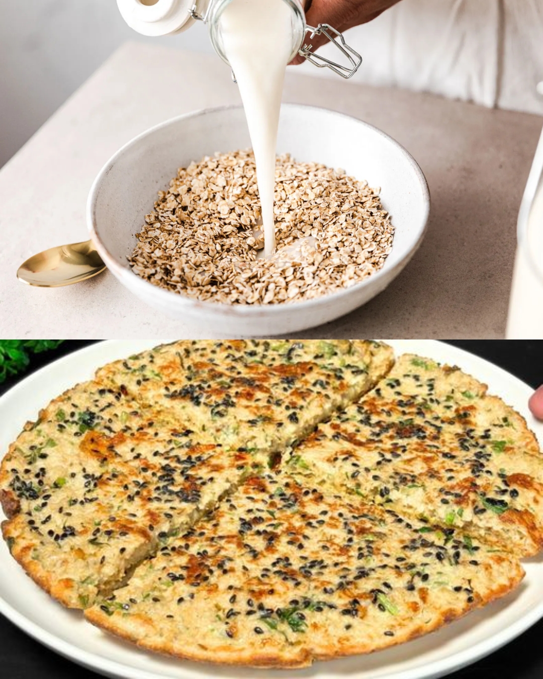 Savory Oatmeal and Cheese Pancakes