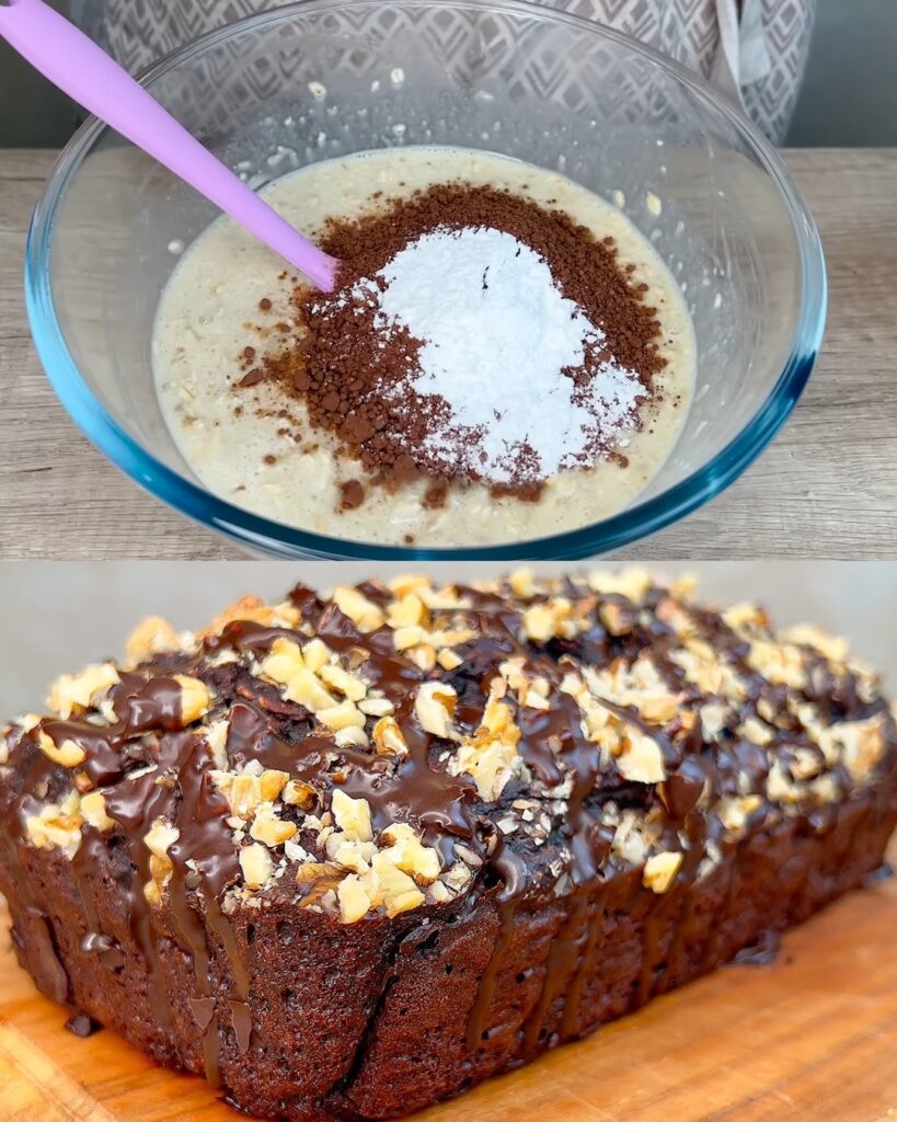 Chocolate Banana Oat Cake finished dish