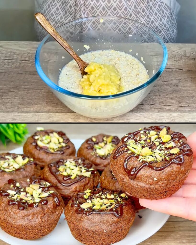 Oatmeal Banana Muffins with Cocoa and Coconut finished dish