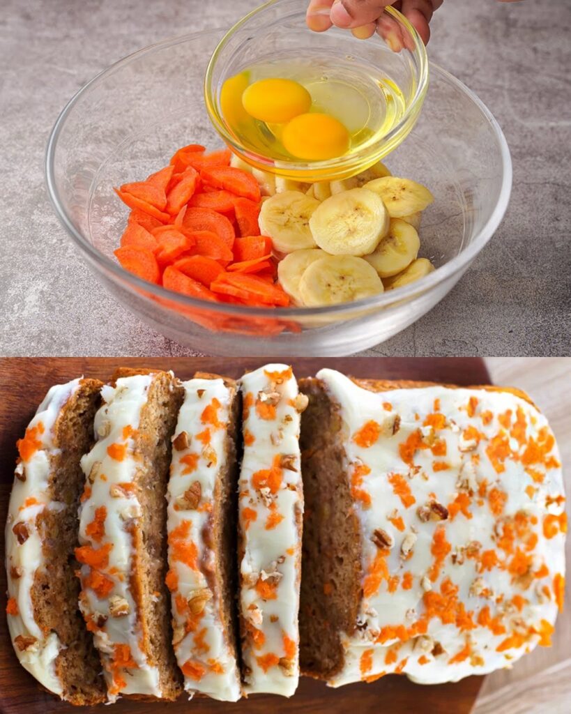 Super Delicious Carrot Cake Banana Bread finished dish