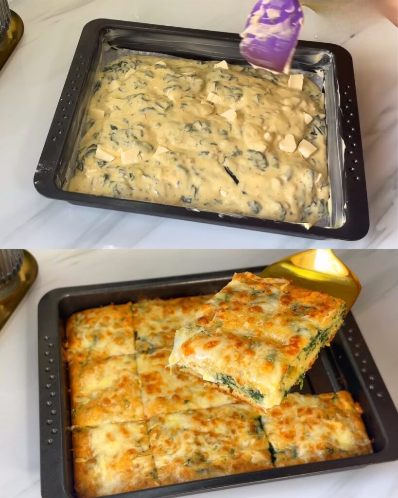 Spinach and Cheese Savory Bake finished dish