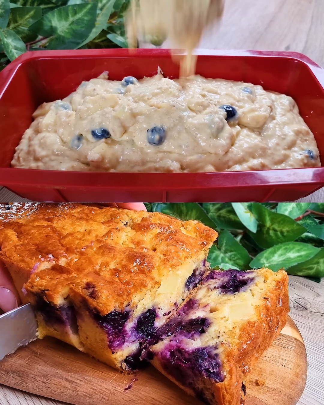 Oatmeal, Apple, and Blueberry Loaf Cake