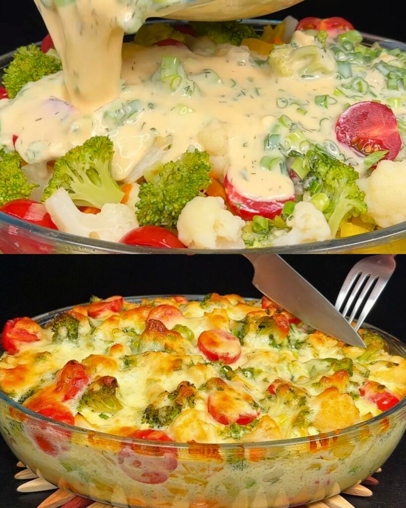 Cheesy Vegetable Bake finished dish