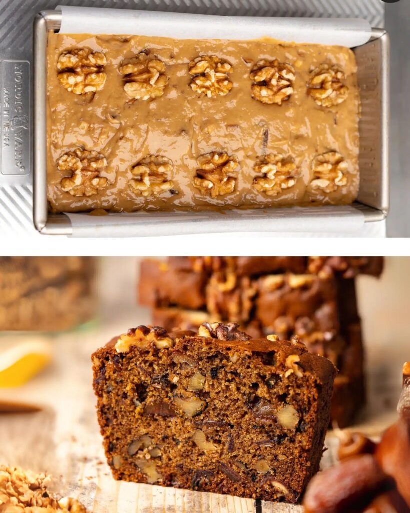 Eggless Date and Walnut Cake Recipe finished dish