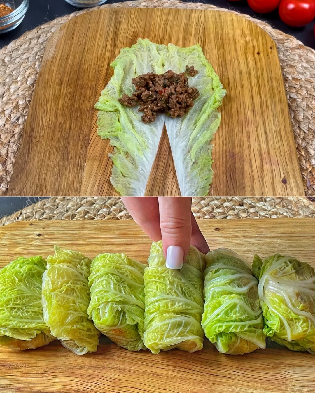 Chinese Cabbage and Potato Bake with Minced Meat and Vegetables