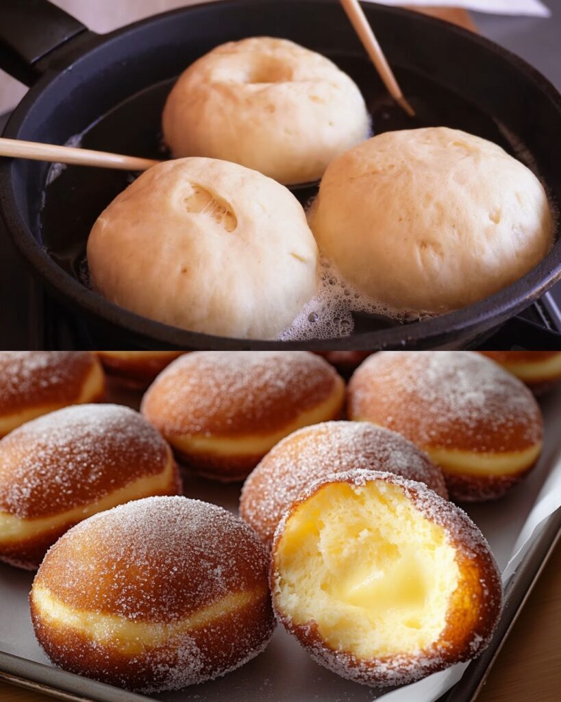 Fluffy Custard-Filled Donuts finished dish