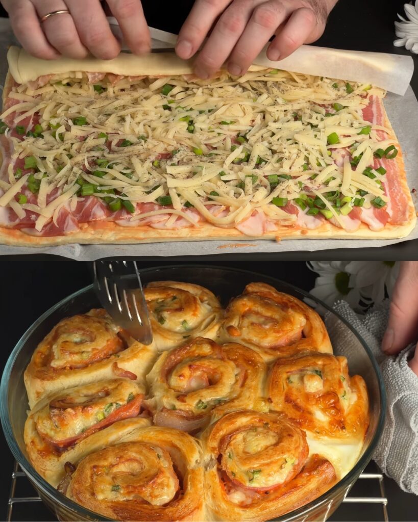 Cheesy Bacon Puff Pastry Bake finished dish