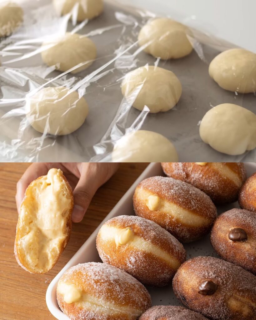 Custard and Chocolate Custard Donuts