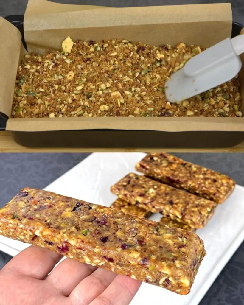 Nutty Energy Bars with Dates and Cranberries finished dish