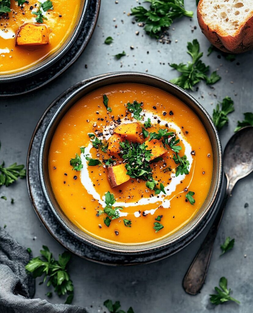 Spicy Butternut Squash and Sweet Potato Soup
