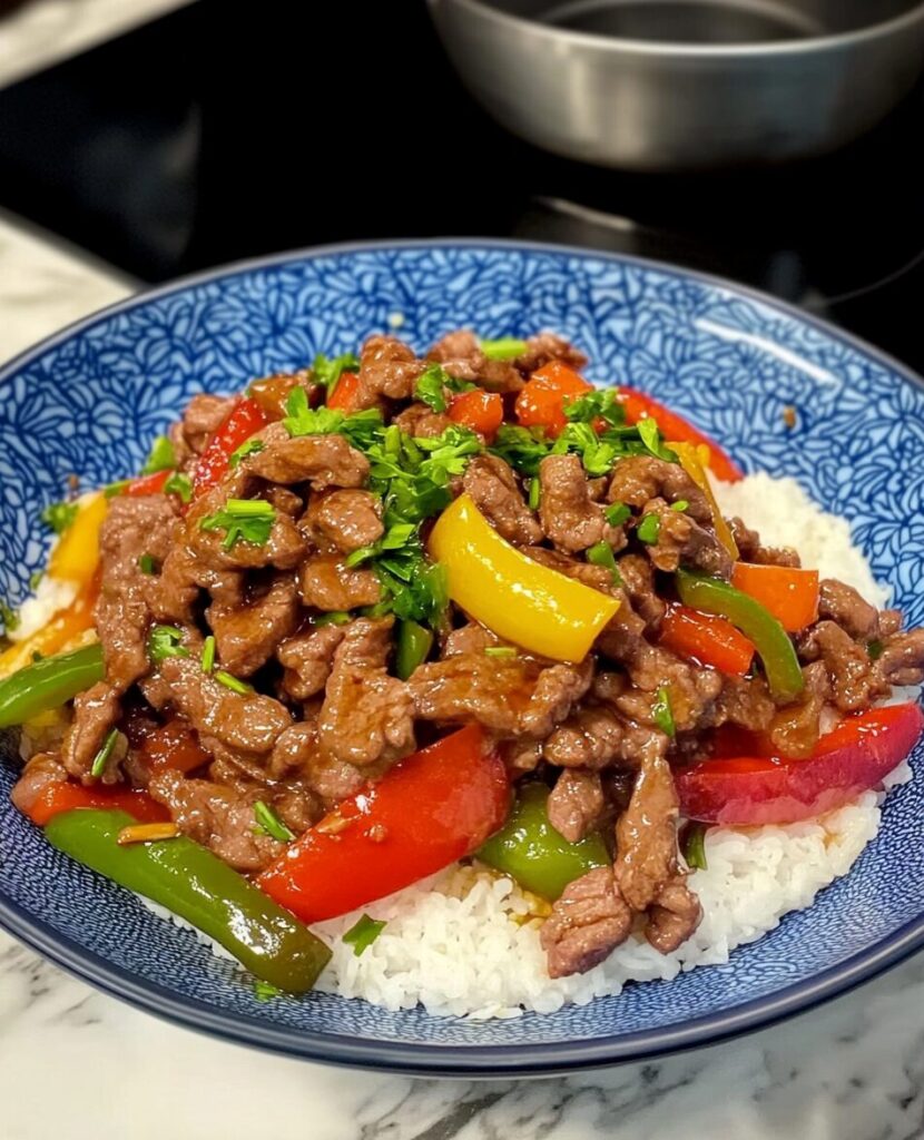 Stir-Fried Beef with Bell Peppers in Soy-Oyster Sauce