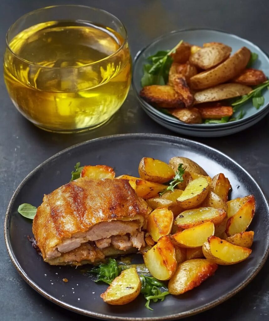 Pork "Pockets" with Roasted Potatoes