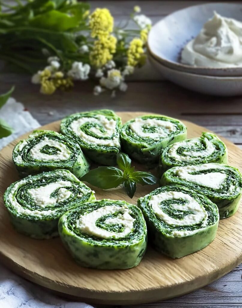 Spinach Pancake Rolls with Ricotta Filling