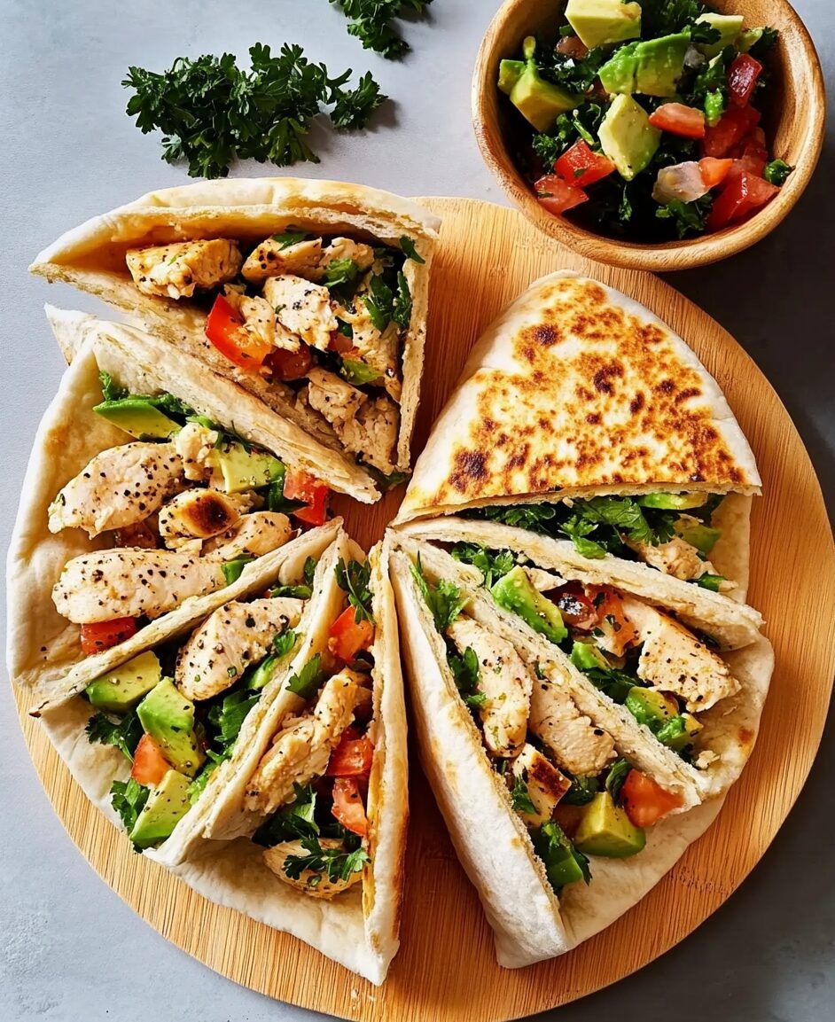Chicken and Avocado Stuffed Pita Pockets