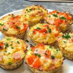 Grated Potato Muffins with Bell Peppers, Onions, and Ham Grated Potato Muffins with Bell Peppers, Onions, and Ham
