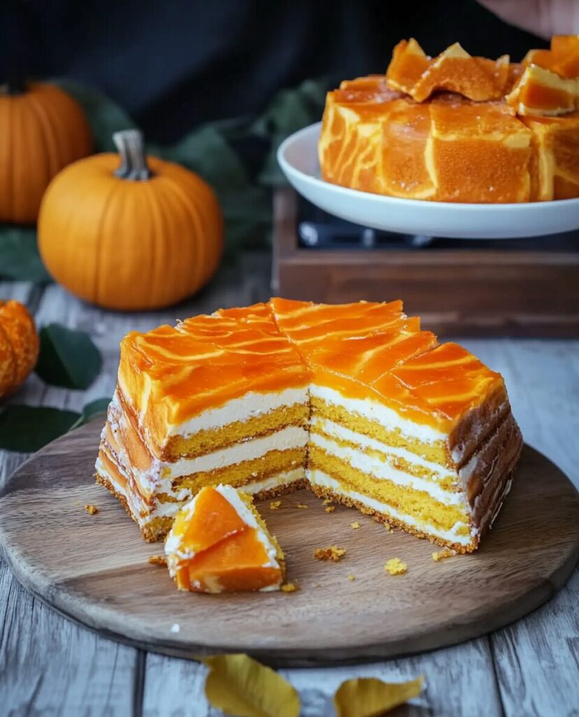 Pumpkin and Cottage Cheese Layered Cake