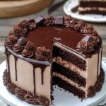 Rich Chocolate Layer Cake with Creamy Cocoa Filling and Chocolate Glaze Rich Chocolate Layer Cake with Creamy Cocoa Filling and Chocolate Glaze