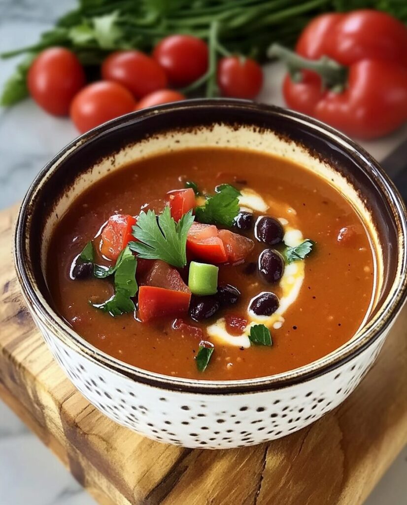 Spicy Black Bean and Tomato Soup