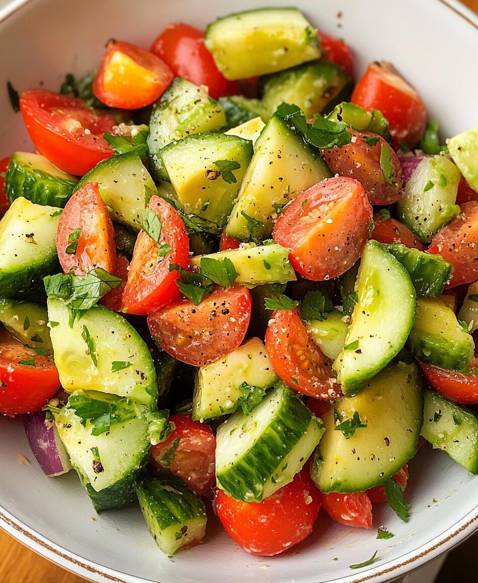 Cucumber Tomato Avocado Salad