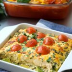 Baked Chicken Casserole with Mozzarella and Avocado Salad Baked Chicken Casserole with Mozzarella and Avocado Salad