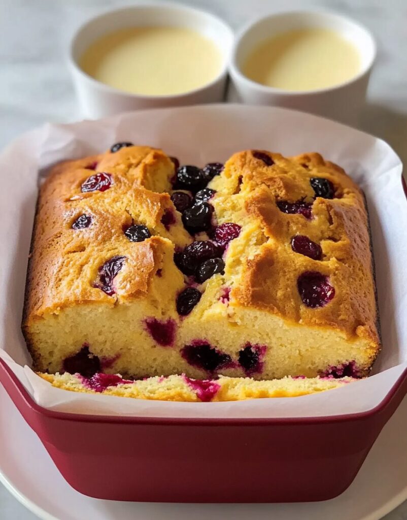 Pumpkin and Cream Cheese Cranberry Bread finished dish