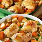 Oven-Baked Chicken with Vegetables and Gravy