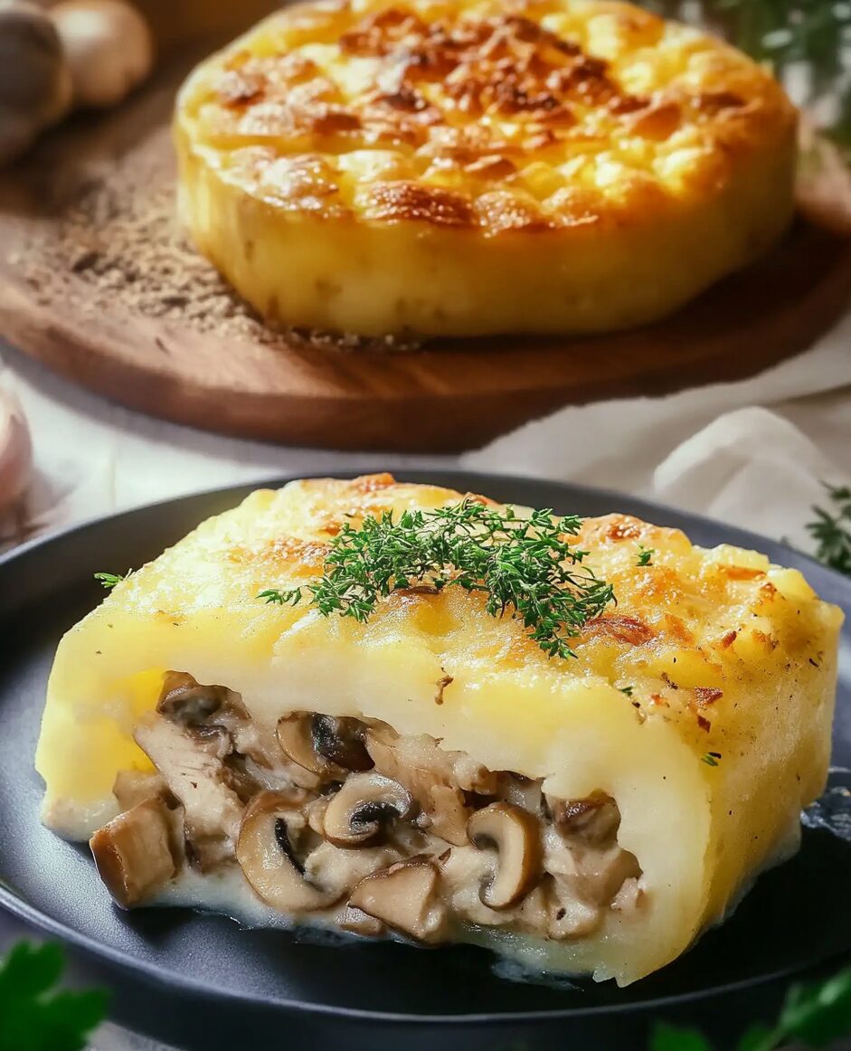 Classic Potato Zrazy with Chicken and Mushroom Filling