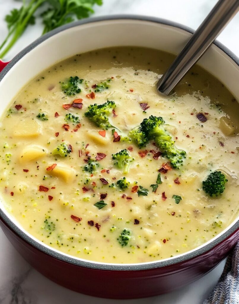 Broccoli Potato Soup finished dish