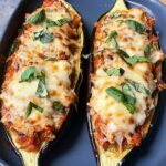 Savory Stuffed Eggplant with Cheese and Basil Savory Stuffed Eggplant with Cheese and Basil