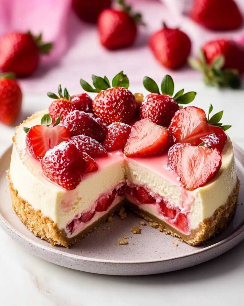 Strawberry Cheesecake Recipe finished dish