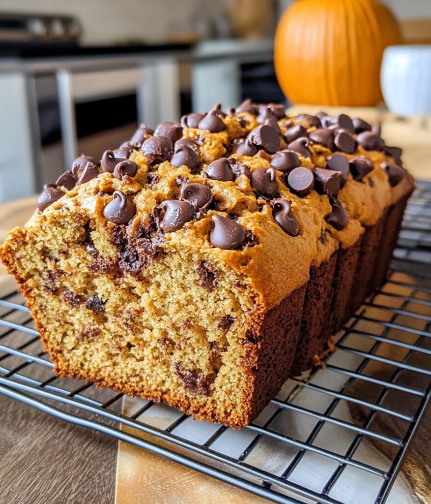 Pumpkin Chocolate Chip Bread finished dish
