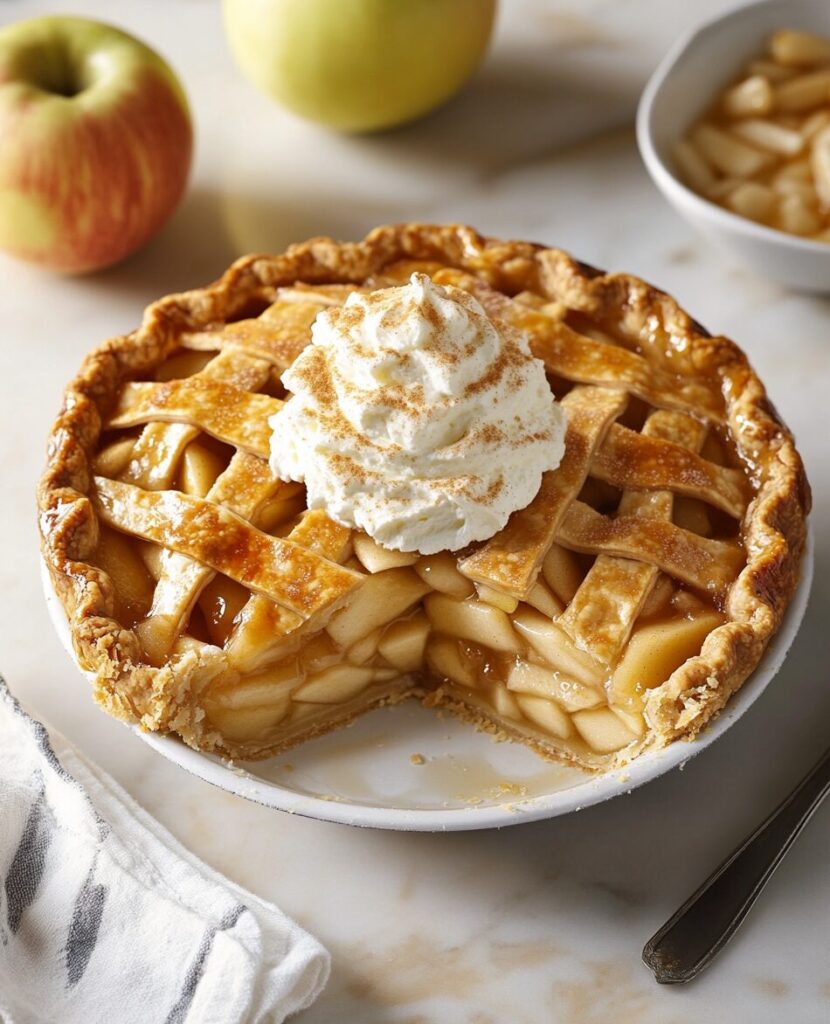 Classic Apple Pie à la Mode with Lattice Crust