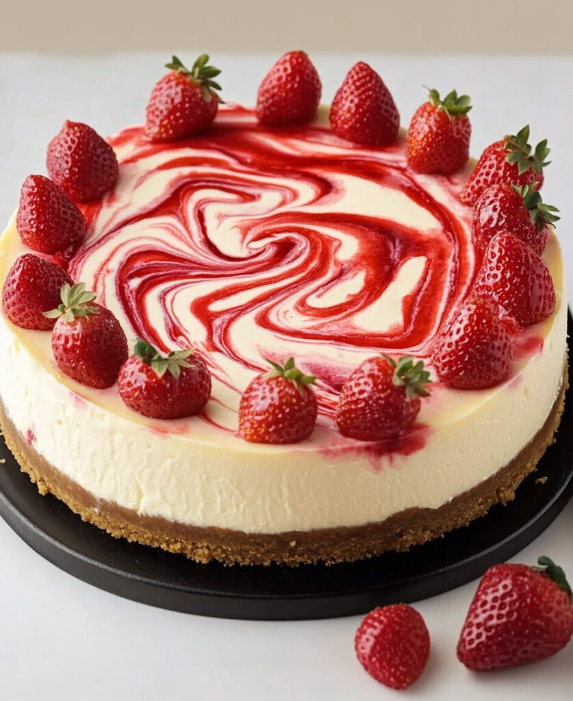Strawberry Swirl Cheesecake