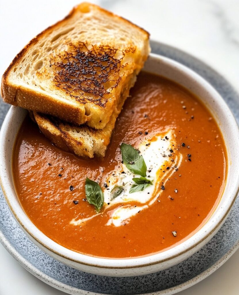 Easy Tomato Soup with Grilled Cheese