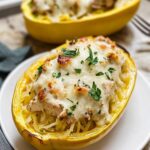 Skinny Chicken Alfredo Stuffed Spaghetti Squash Skinny Chicken Alfredo Stuffed Spaghetti Squash