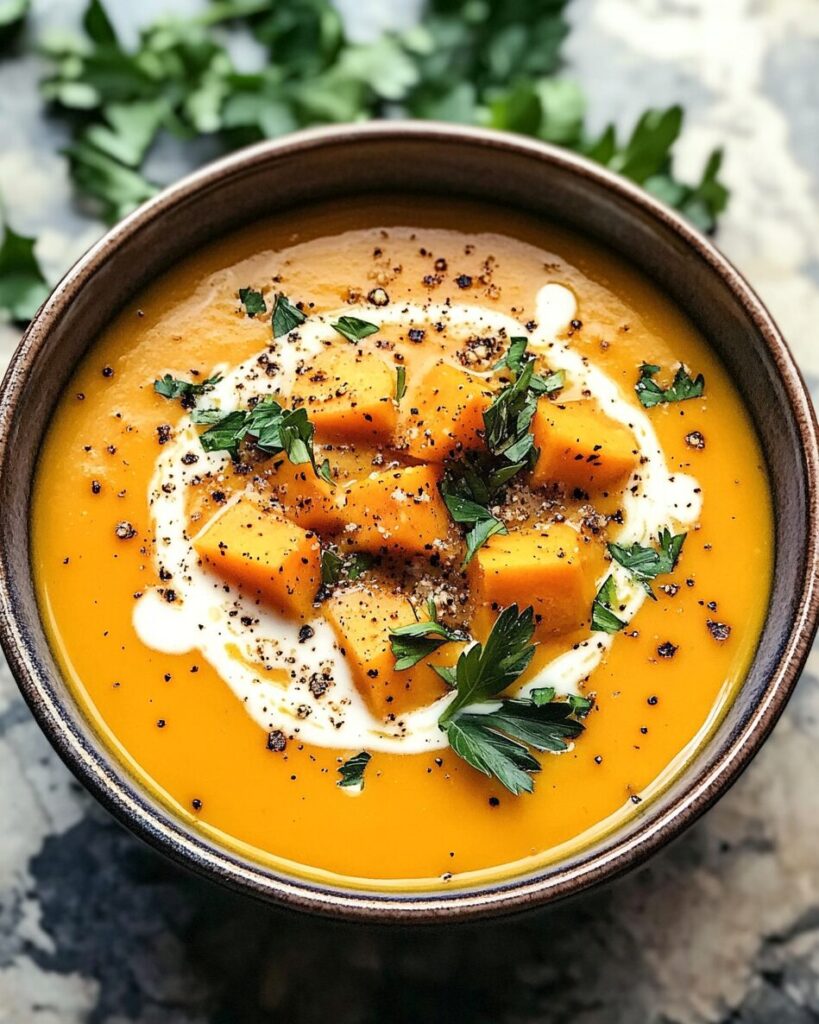 Spicy Butternut Squash and Sweet Potato Soup