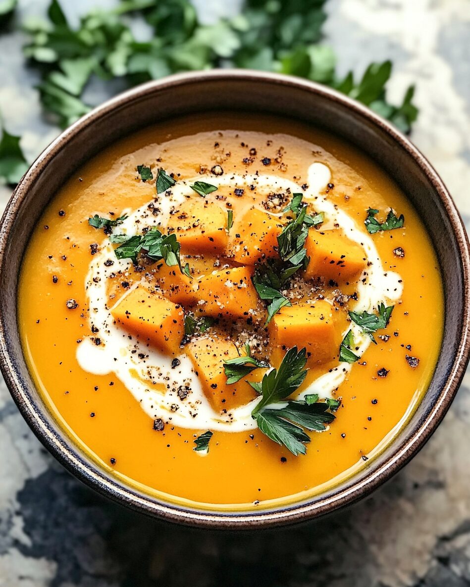Spicy Butternut Squash and Sweet Potato Soup