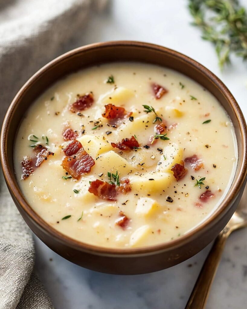 Potato Soup with Bacon finished dish