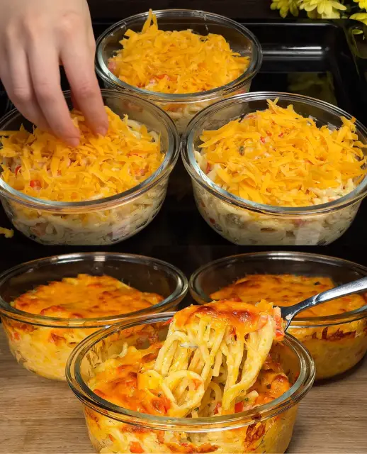 Creamy Spaghetti with Red Pepper and Cheeses