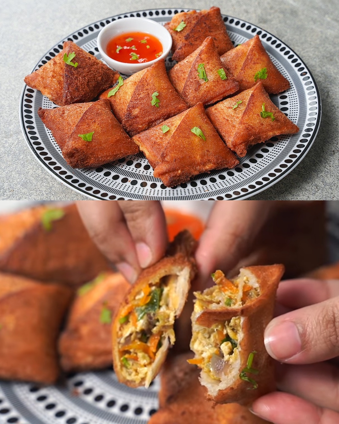 Crispy Bread Egg Samosas