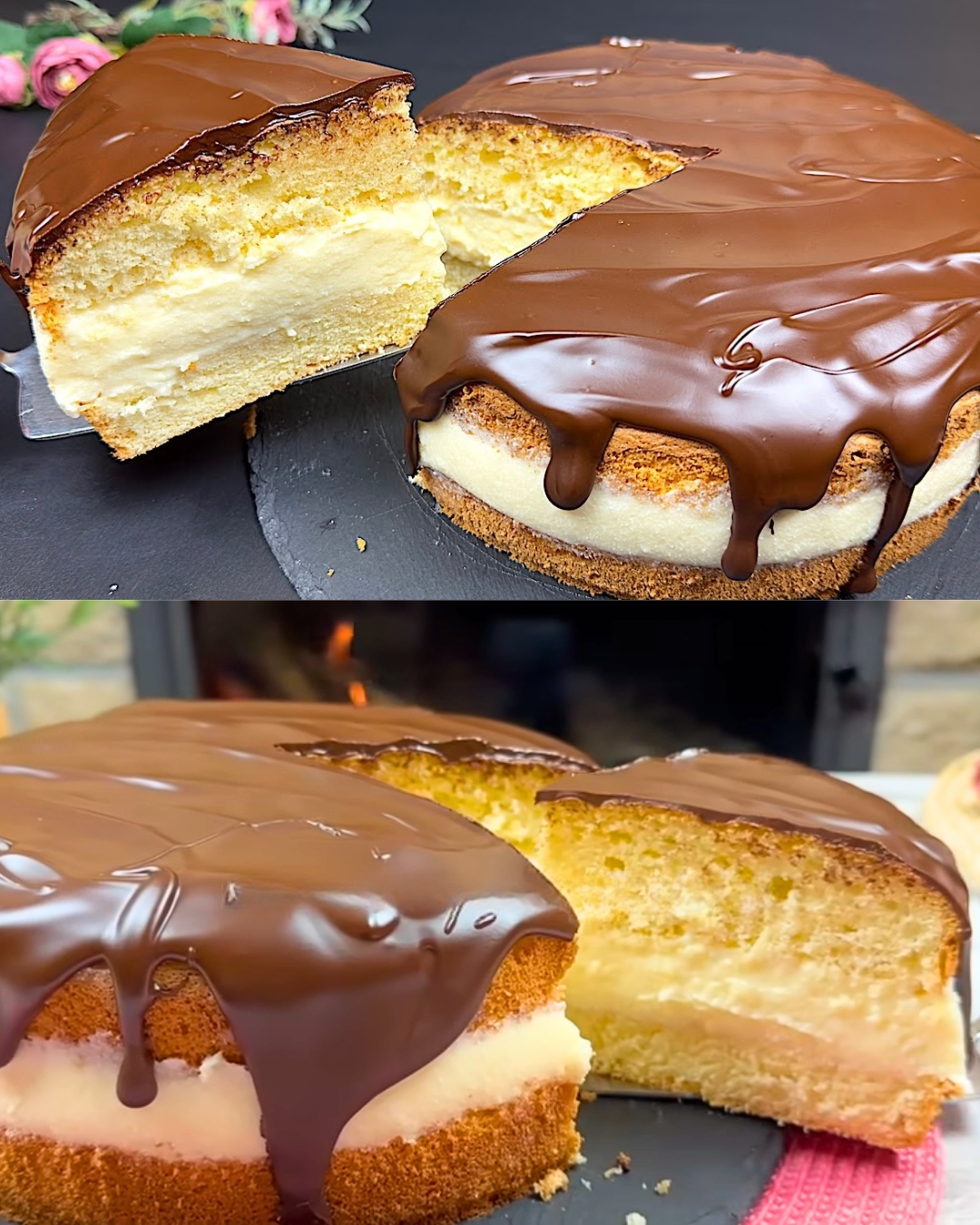 Classic Boston Cream Pie: A Delightful Dessert with Custard Cream and Chocolate Glaze