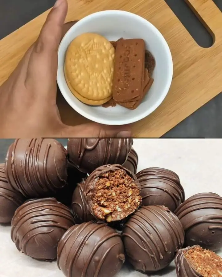 No-Bake Chocolate Peanut Biscuit Ball