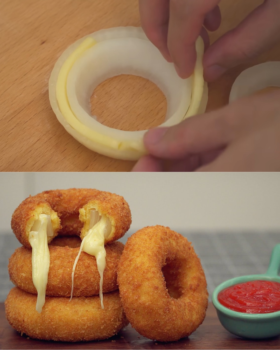 Crispy Mozzarella and Onion Bites